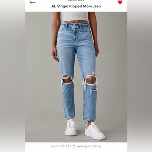 American Eagle Outfitters Strigid Ripped Mom Jeans size 6 XL